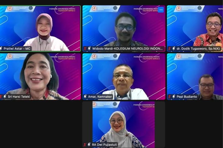 Webinar kedua bertajuk “Mengatasi Mitos Migrain di Tempat Kerja” pada Rabu, 19 Juni 2024. Foto: Tangkapan Layar