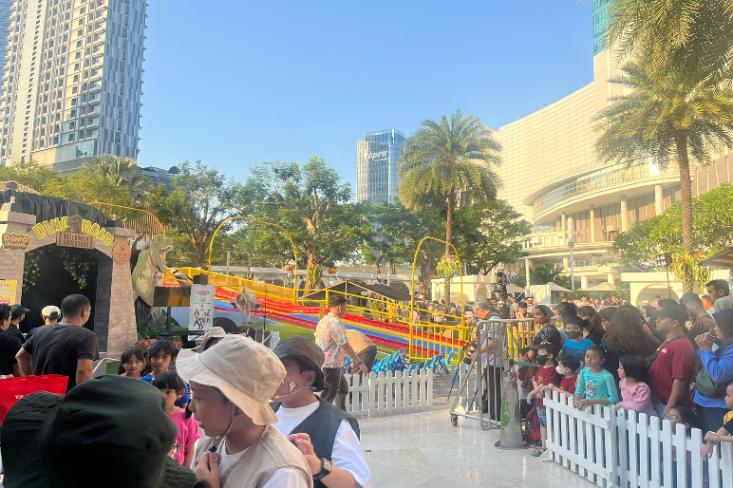 Dino Roar Halloween Adventure, festival dinosaurus outdoor terbesar dan pertama di Jakarta hadir di Tribeca Park, Mall Central Park (Foto: Efa)