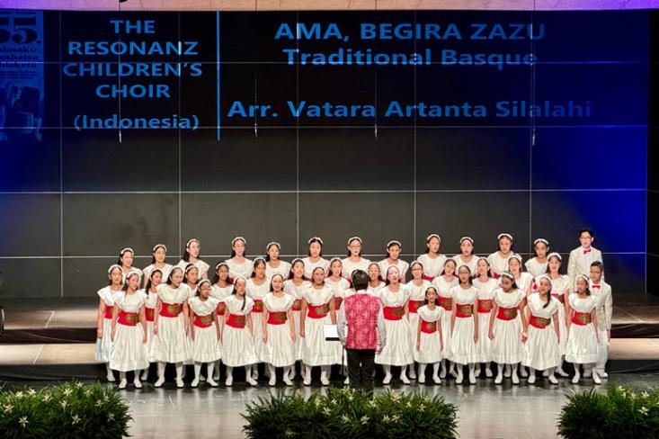 The Resonanz Childrens Choir (TRCC) meraih Juara Pertama kategori Paduan Suara Anak dalam ajang bergengsi 55th Tolosa Choral Contest di Spanyol (Foto : Ist)