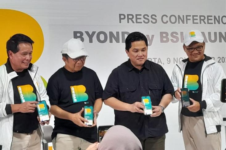 Ki-ka: Hery Gunardi, Muliaman D. Hadad, Erick Thohir, dan Saladin D. Effendi saat peluncuran di Parkir Timur Senayan, GBK, Jakarta pada Sabtu, 9 November 2024. Foto: Novi