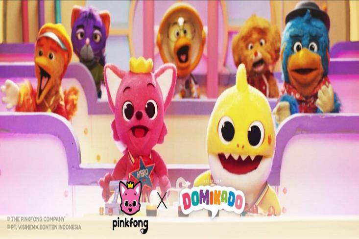 Pinkfong dan Baby Shark melakukan petualangan bawah laut bersama karakter Domikado dalam episode spesial Domikado, telah tayang di kanal YouTube Domikado dan PinkFong (Foto: Ist)