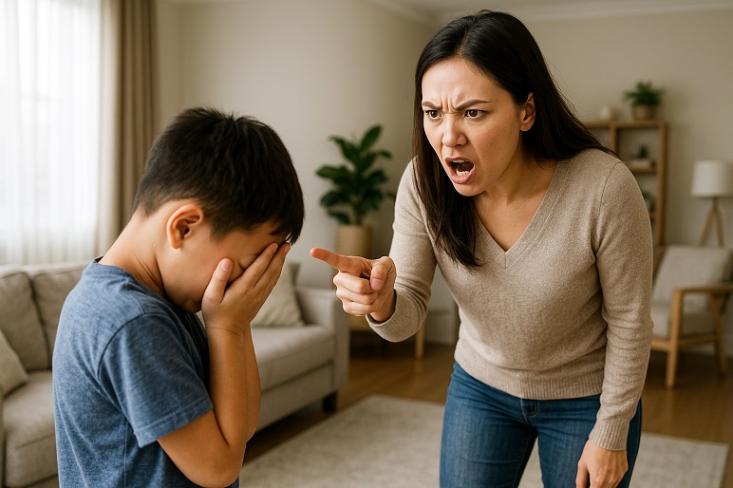 Parenting VOC menggambarkan pola pikir bahwa orangtua selalu benar dan disiplin sering kali dikaitkan dengan hukuman (Foto: Generated by AI)