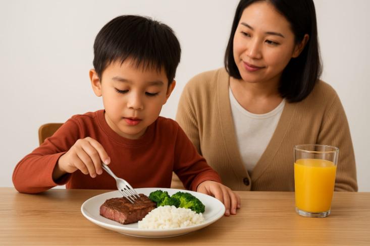 cover anak makan dengan asupan kaya zat besi