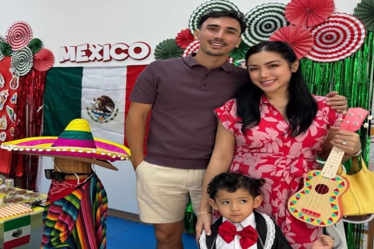 Vincent Verhaag dan Jessica Iskandar bersama putra kedua, Don Azaiah. Foto: IG Jedar