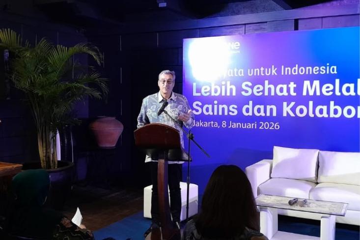Joris Bernard, CEO Danone Specialized Nutrition Indonesia membuka talkshow Aksi Nyata untuk Indonesia Lebih Sehat melalui Inovasi Berbasis Sains dan Kolaborasi, Kamis, 08 Januari 2026 di Jakarta. Foto: Novi