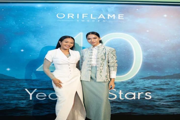 Yura Yunita dan Putri Marino saat ditemui di acara Anniversary 40 Years Oriflame di Jakarta (Foto : Ist)