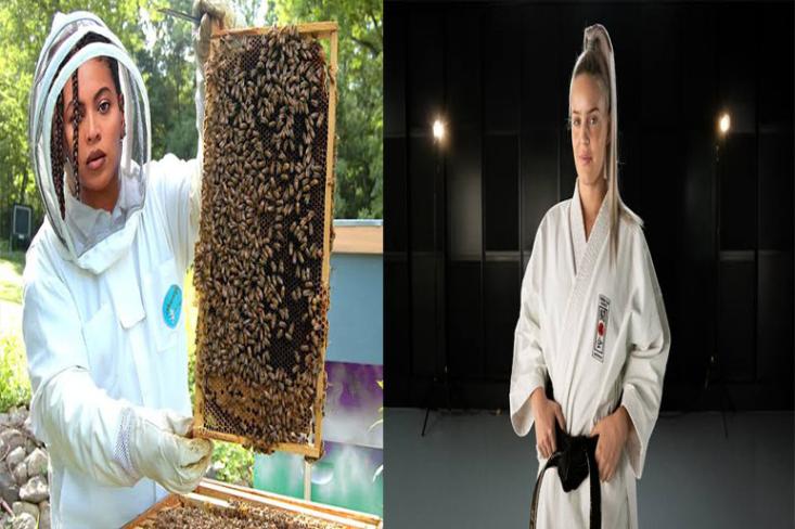 Beyonce dan lebah madunya (kiri) dan Anne Marie si Jagoan Karate. Foto: Ist