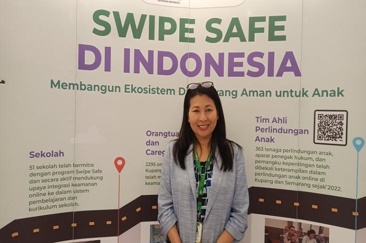 Reny Haning, Child Protection & Advocacy Specialist ChildFund International di Indonesia pada acara Pertemuan Nasional Perlindungan Anak di Jakarta (Foto: Efa)