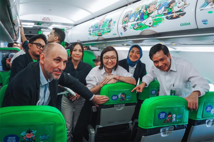 Menikmati sensasi terbang yang berbeda, visualisasi Semangat Gerak dalam balutan livery pesawat yang ekspresif. Foto: Ist
