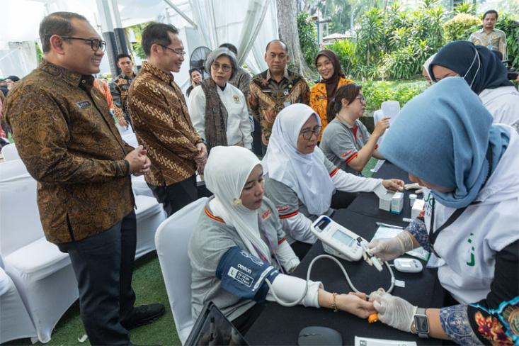 Program Cek Kesehatan Gratis (CKG) pada Kamis, (21/05) diikuti oleh sekitar 500 pemilik Toko SRC di wilayah Jakarta, Bogor, Depok, Tangerang, dan Bekasi (Jabodetabek). Foto: Ist