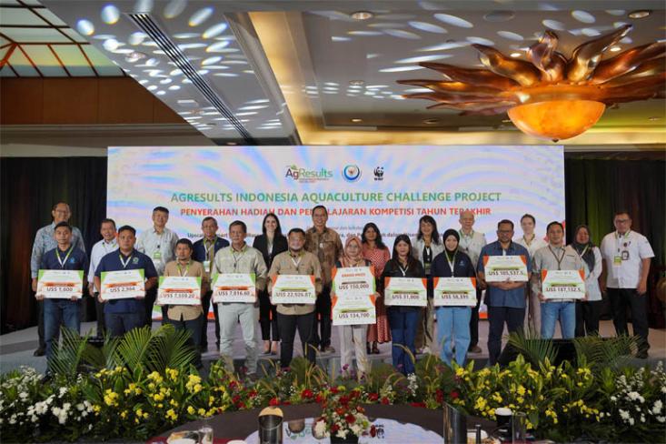 AgResults Indonesia Aquaculture Challenge, sebanyak 17 pelaku usaha dan koperasi perikanan dari berbagai wilayah, berhasil membawa pulang total hadiah senilai Rp 23 miliar. Foto: Doc. WWF Indonesia
