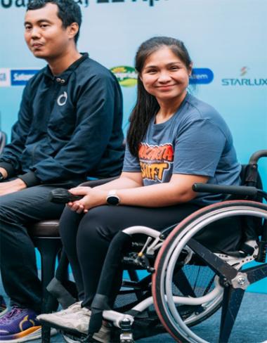 Johanna Caroline, atlet kursi roda dari Swift Wheelchair Basketball Athlete. Foto: Ist