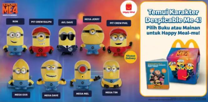 Koleksi Mainan Happy Meal Despicable Me 4