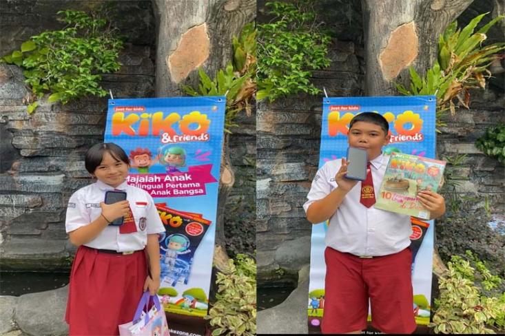 Alesha Fadillah Kurniawan kelas 5A dan Radeva Danendra Diovi kelas 5B. Foto: Salwa Kiki