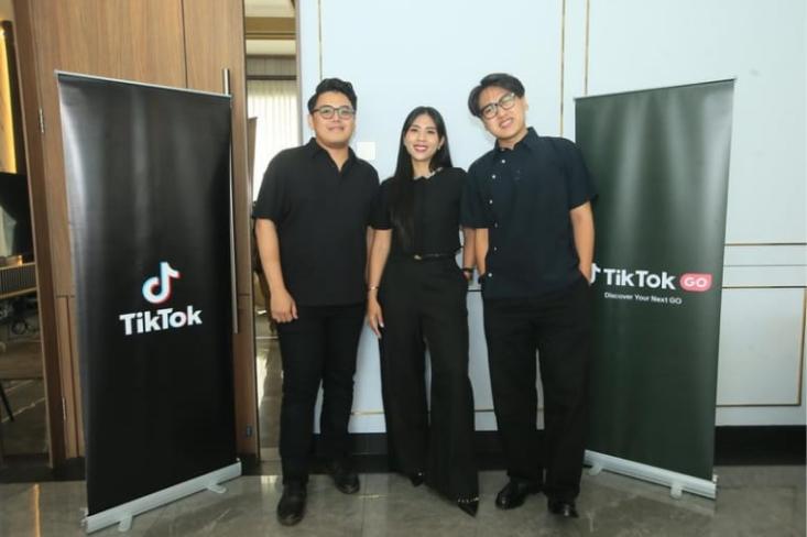 Ki-ka: Perwakilan TikTok Go, Risma Rusdyantoro, dan Jeje Jaelani. Foto: Ist