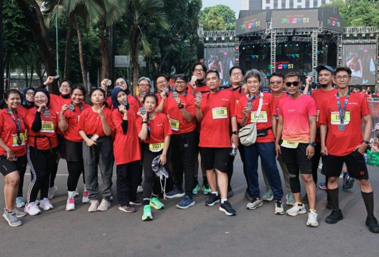 Para awak media ikut memeriahkan acara dengan mengikuti Fun Run 5K